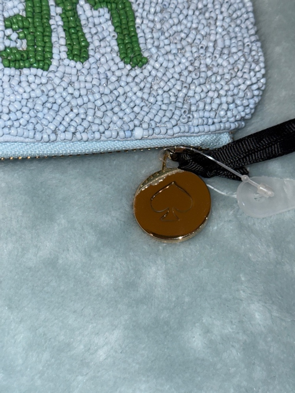 "Life of the Party" Beaded Wristlet Clutch in Blue and Green - Picture 5 of 12
